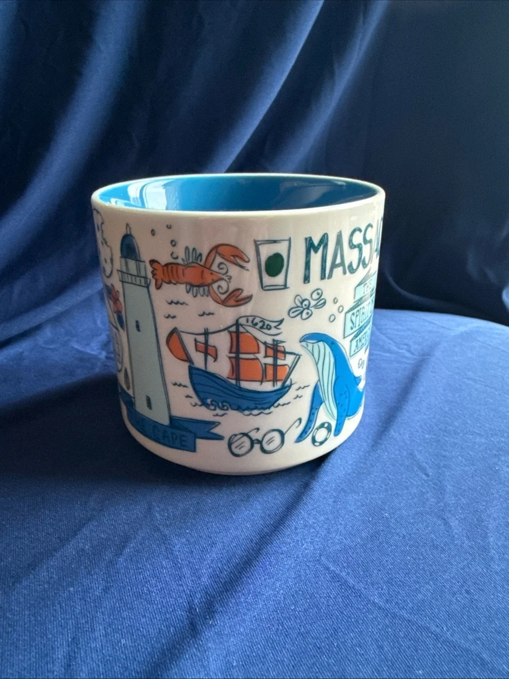 Starbucks Been There Series Massachusetts Mug 14oz Collector Cup w/ Box NWT NEW - Picture 3 of 13